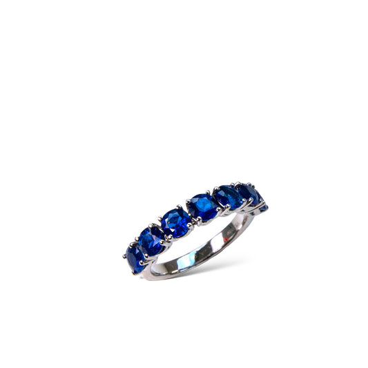 Blue sapphire eternity ring, sapphire eternity band, round sapphire ring, sapphire engagement ring, ceylon sapphire, eternity band in platinum