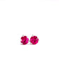 Round pinkish red ruby studs in platinum by Valentina Fine Jewellery Hong Kong USA
