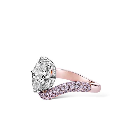Argyle Pink Diamond Bespoke Engagement ring by Valentina Fine Jewellery Hong Kong. Global free shipping including Australia, USA, UK, Dubai, Singapore, Philippines and New Zealand.