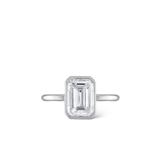 Bezel diamond engagement ring bespoke ring USA Hong Kong