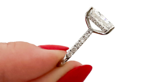 Diamond hidden halo engagement ring Hong Kong