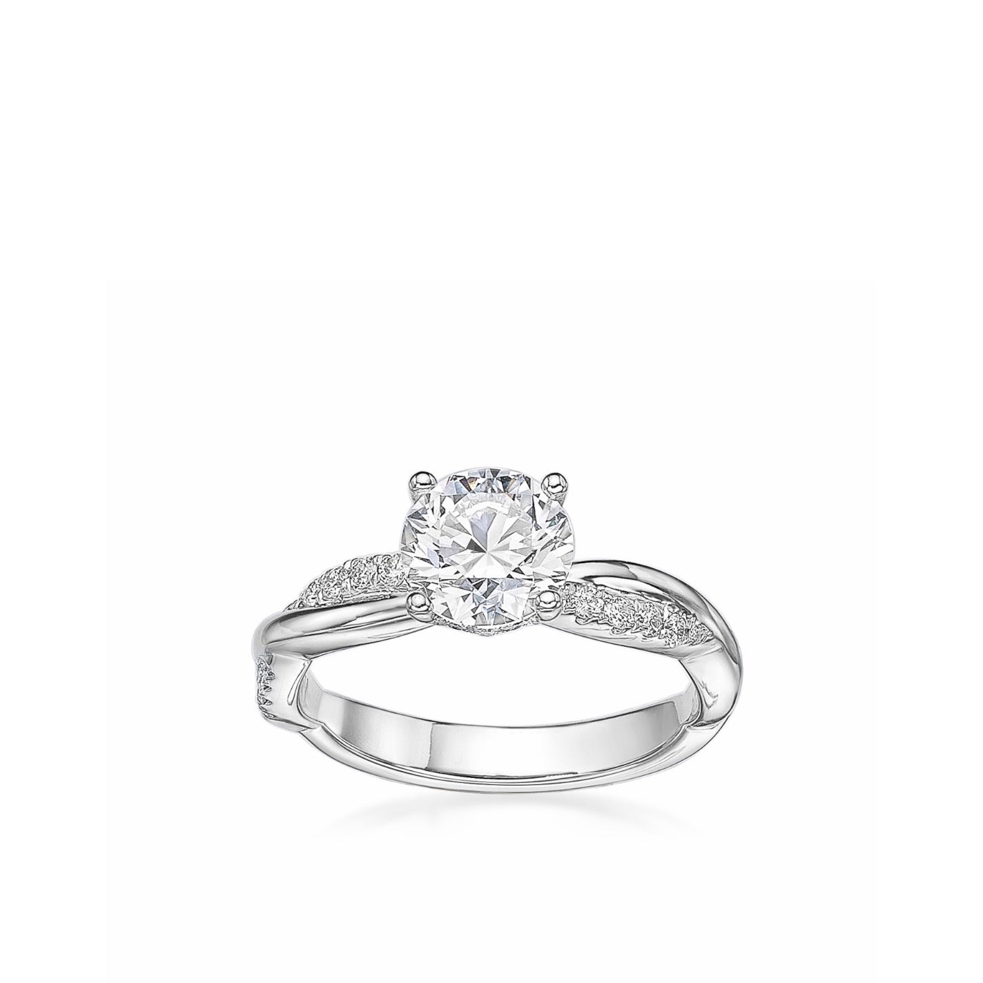 Infinity love twist diamond bespoke engagement ring Hong Kong in gold or platinum by Valentina Fine Jewellery. Global free shipping including USA, Singapore and Australia