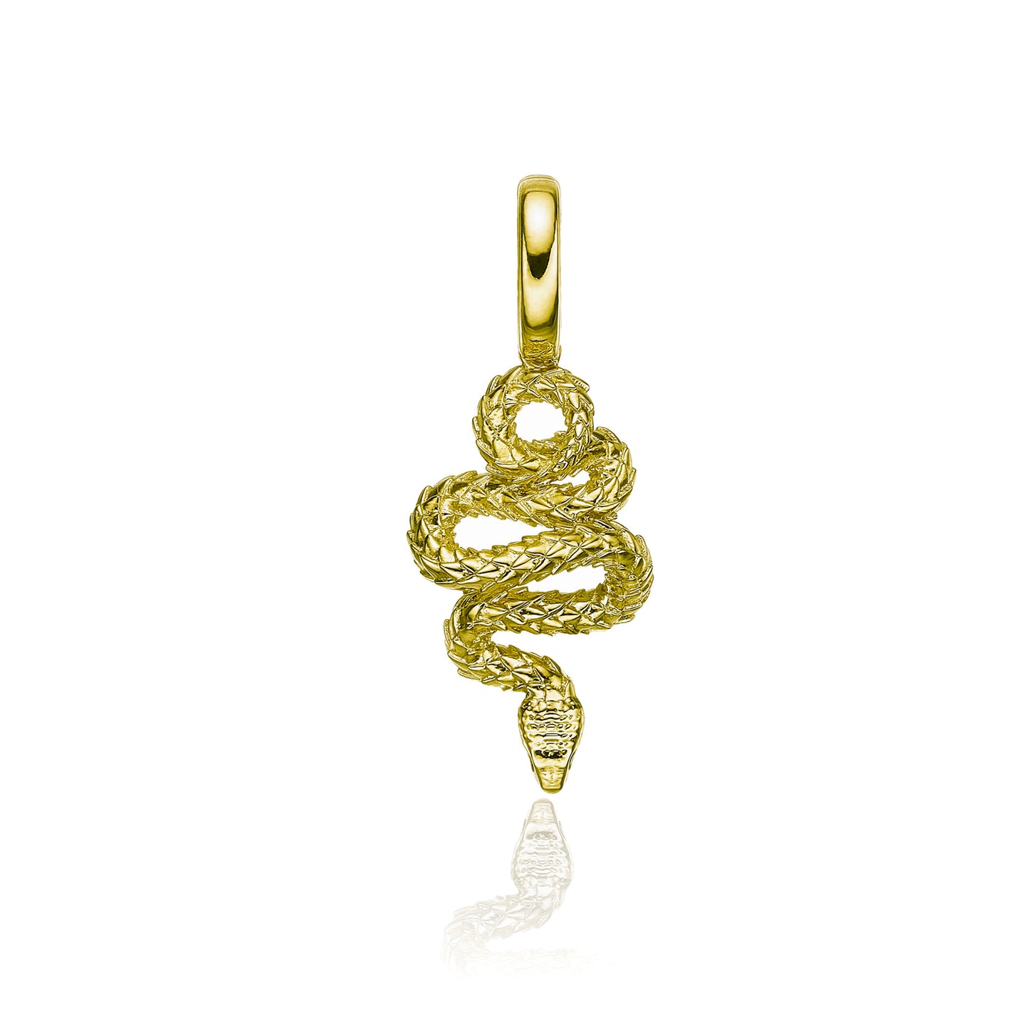 Snake charm pendant in 18k yellow gold by Valentina Fine Jewellery Hong Kong. Free global delivery including USA, UK, Singapore & Australia.