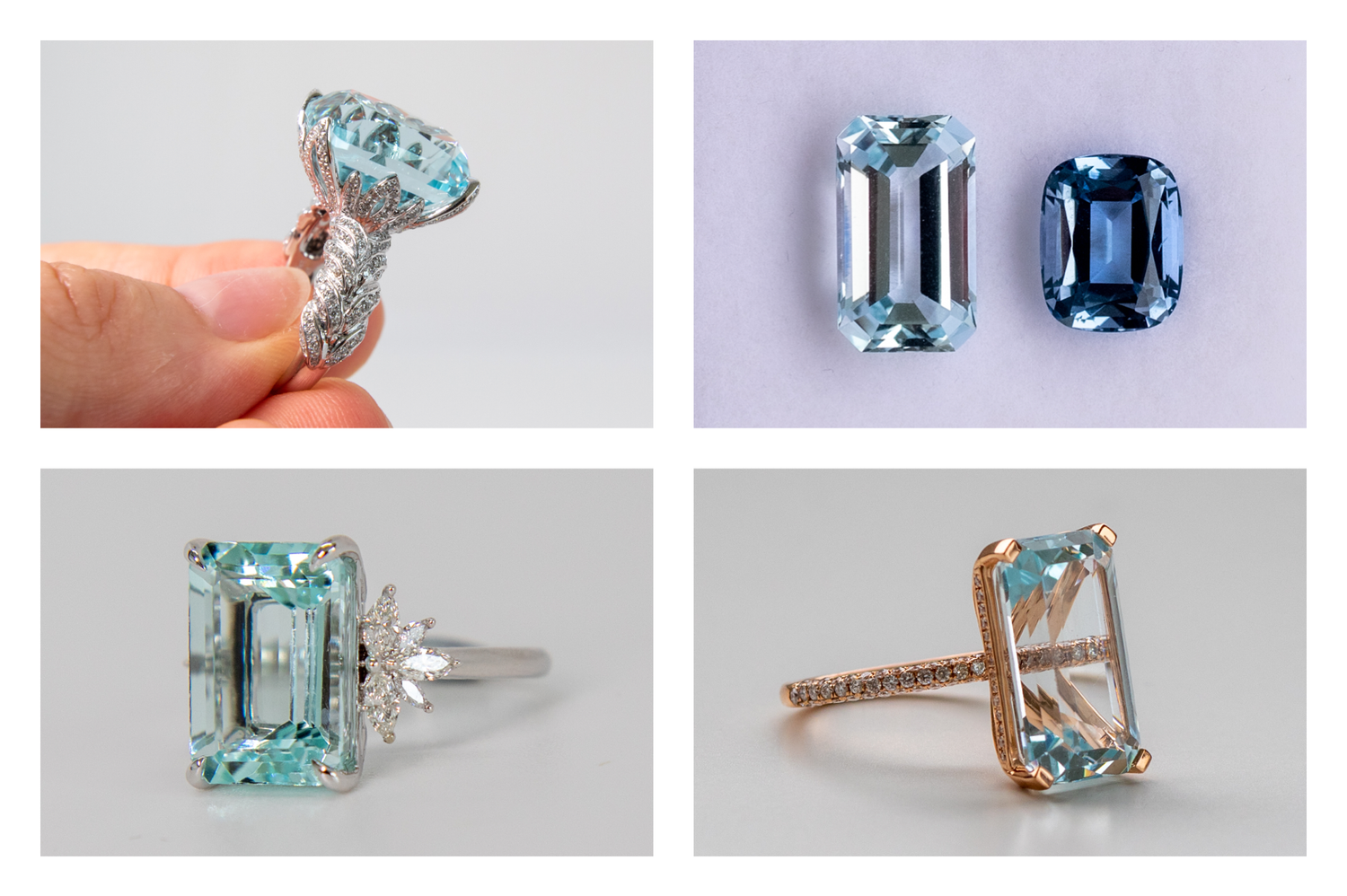 Aquamarine and Diamond Ring by Valentina Fine Jewellery in Hong Kong. Global free shipping including USA, UK, Taiwan, Dubai, Singapore and Australia.