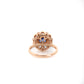 Sapphire and rose cut diamond ornate cluster ring