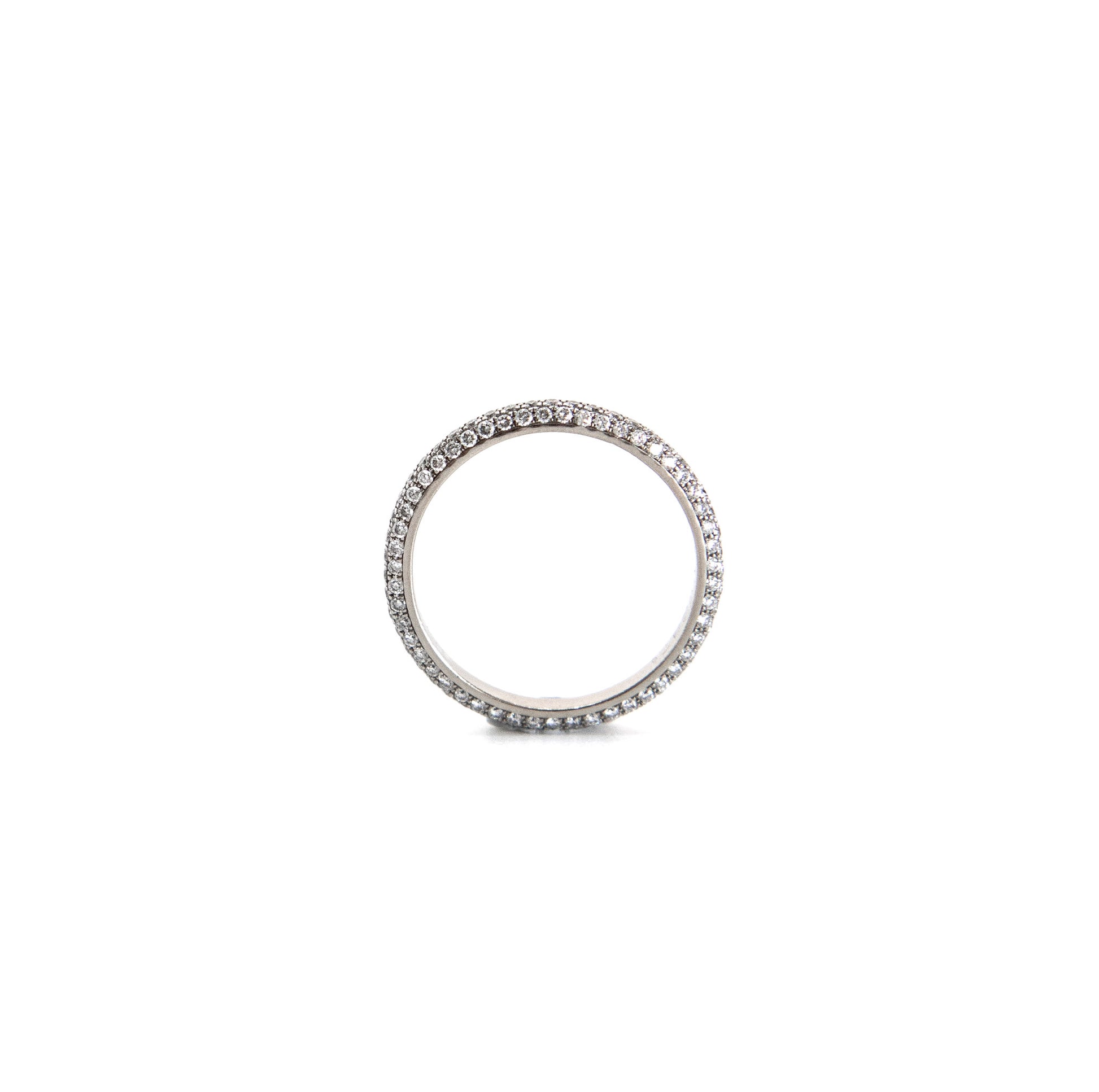Delicate diamond wedding ring, micropave ring
