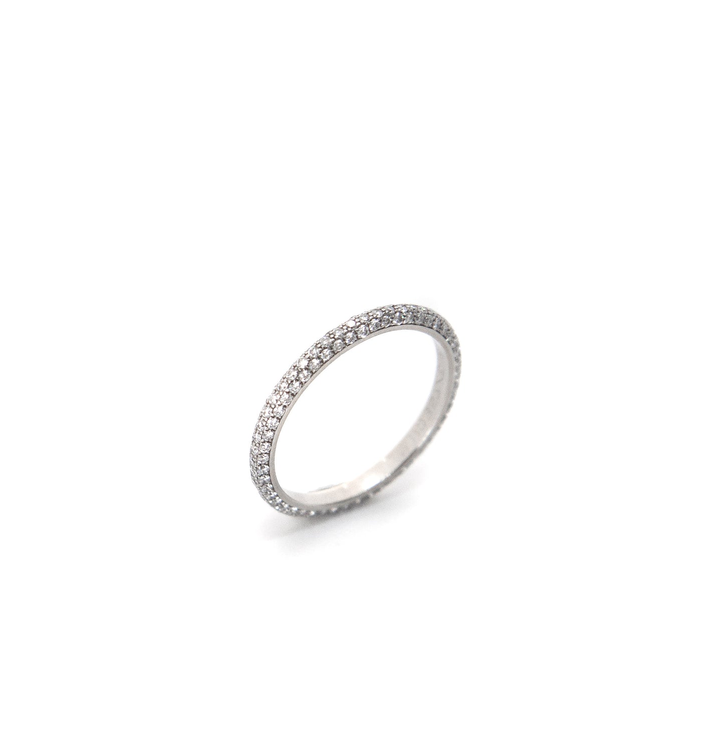 3 row delicate diamond band, perfect micropave wedding ring by Valentina Fine Jewellery Hong Kong