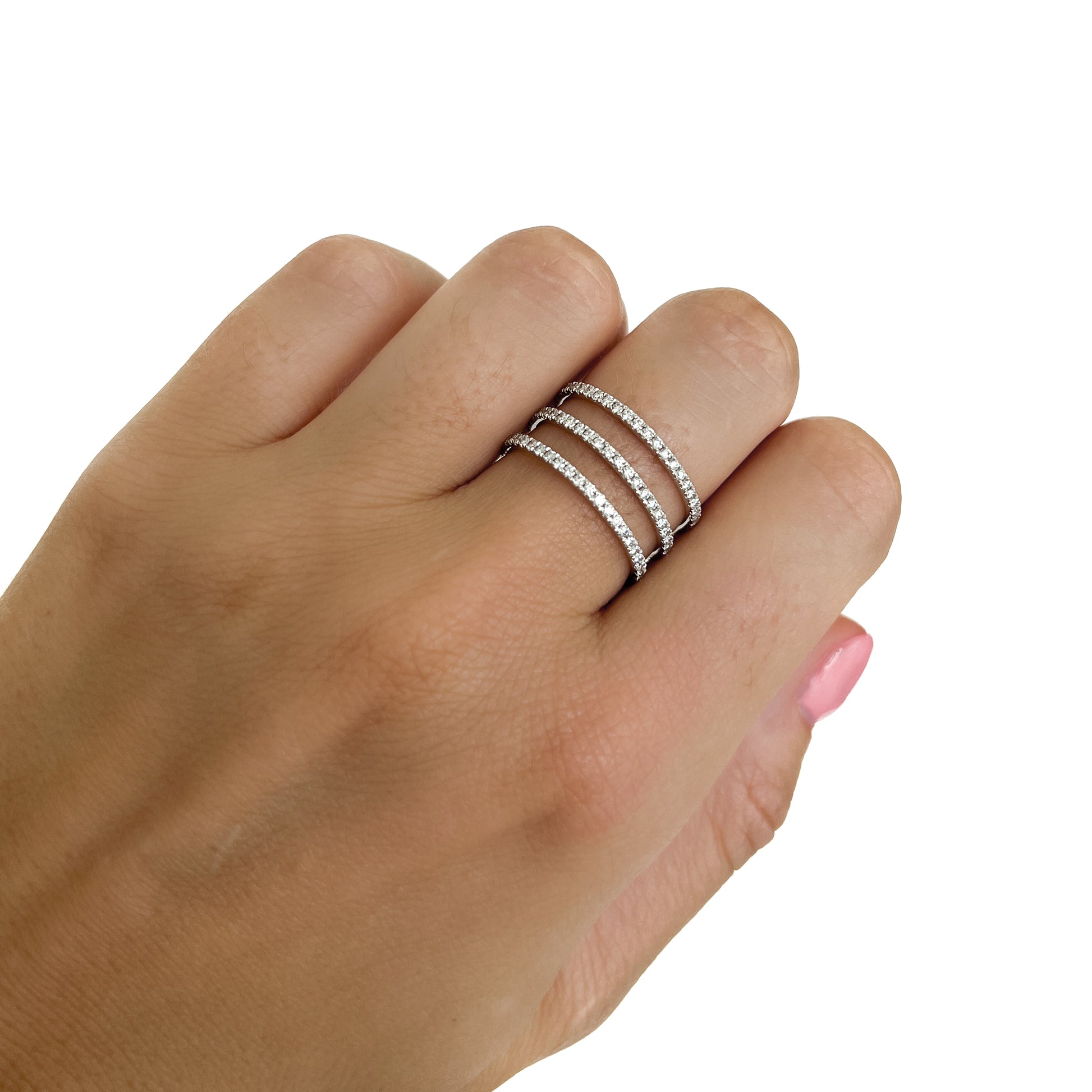 diamond ring, 3 row diamond ring, diamond, stacking ring, wedding ring, engagement ring, hong kong jewellery