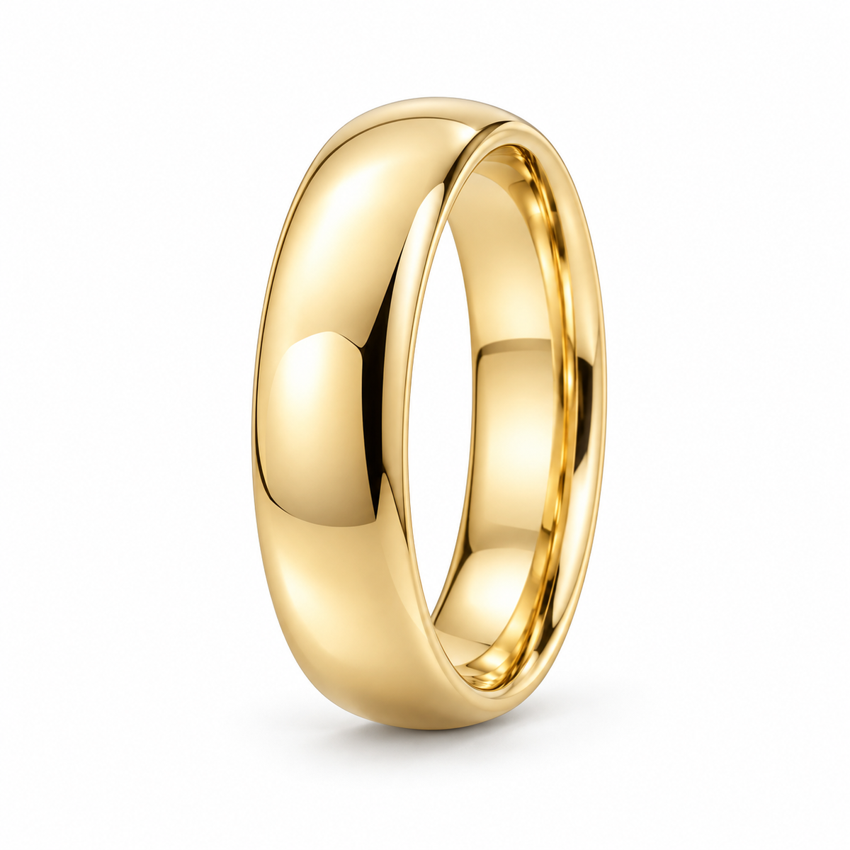 D shape gold polished mens wedding band 18k gold by Valentina Fine Jewellery Hong Kong. Global free shipping t o USA, Australia, Singapore, Thailand and UK
