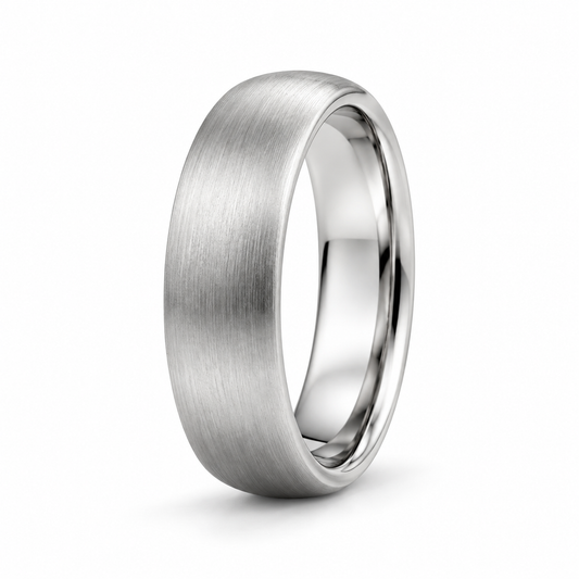 D shape brushed gold mens wedding band 18k gold by Valentina Fine Jewellery Hong Kong. Global free shipping t o USA, Australia, Singapore, Thailand and UK