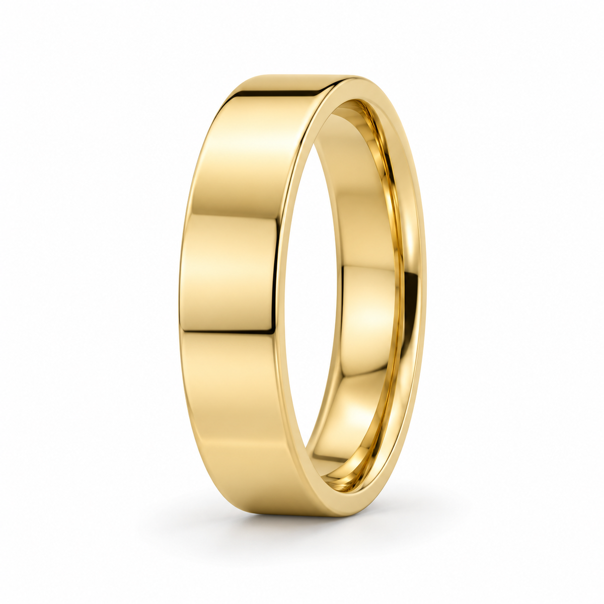 Flat court gold mens wedding band 18k gold by Valentina Fine Jewellery Hong Kong. Global free shipping t o USA, Australia, Singapore, Thailand and UK