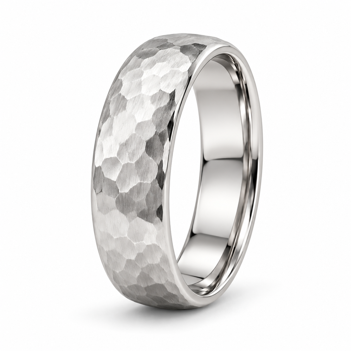 Hammered platinum mens wedding band 18k gold by Valentina Fine Jewellery Hong Kong. Global free shipping t o USA, Australia, Singapore, Thailand and UK