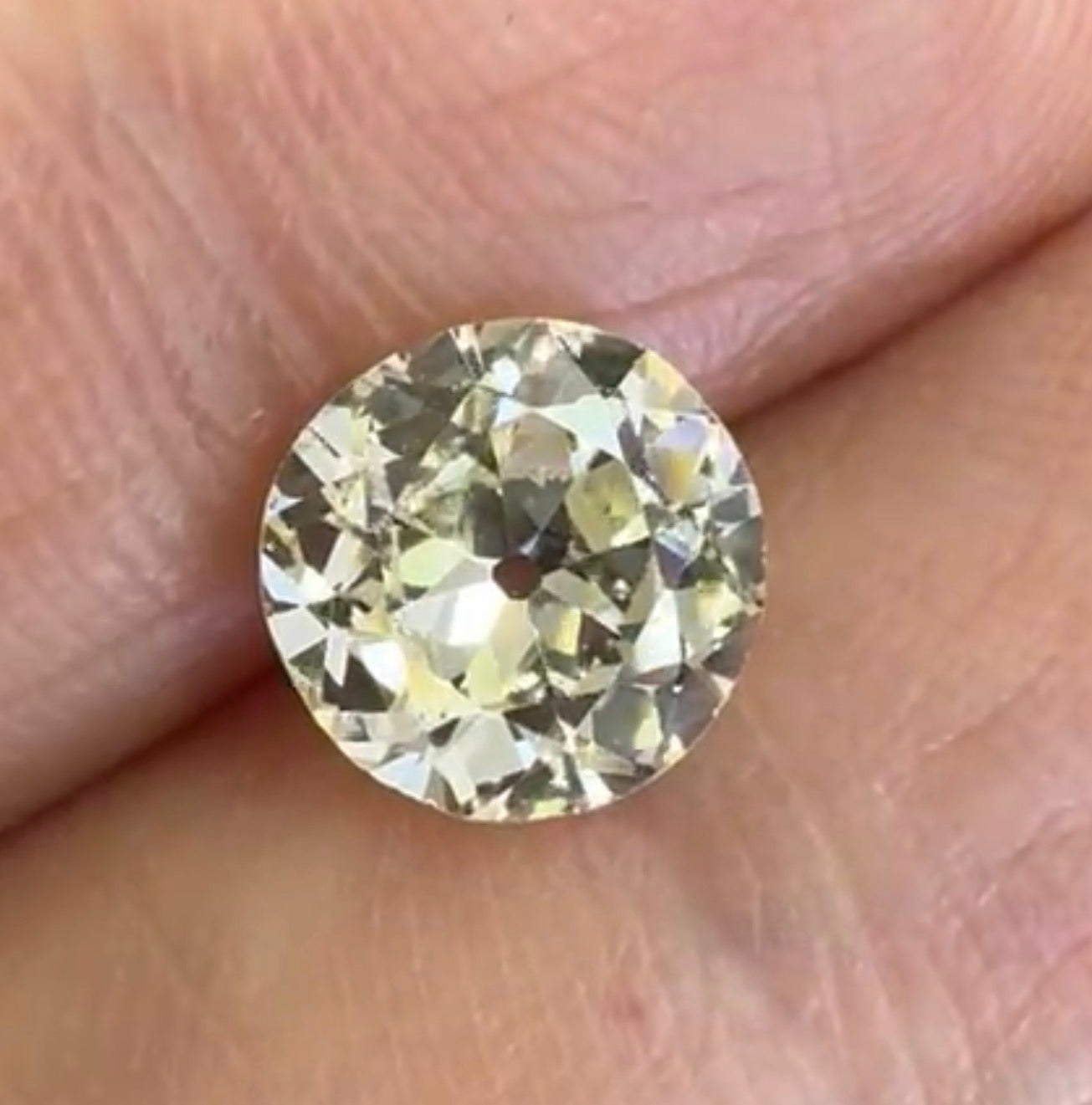 True antique Old Euro diamond 1.65ct Cape colour Q by Valentina Fine Jewellery Hong Kong. Global free shipping including USA UK Europe Australia and Canada