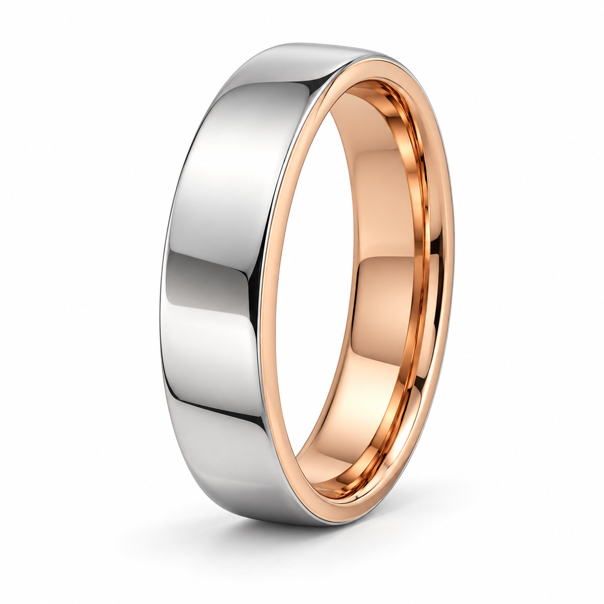 Two tone gold mens wedding band 18k gold by Valentina Fine Jewellery Hong Kong. Global free shipping t o USA, Australia, Singapore, Thailand and UK