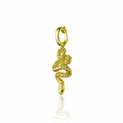 Snake charm pendant in 18k yellow gold by Valentina Fine Jewellery Hong Kong. Free global delivery including USA, UK, Singapore & Australia. 