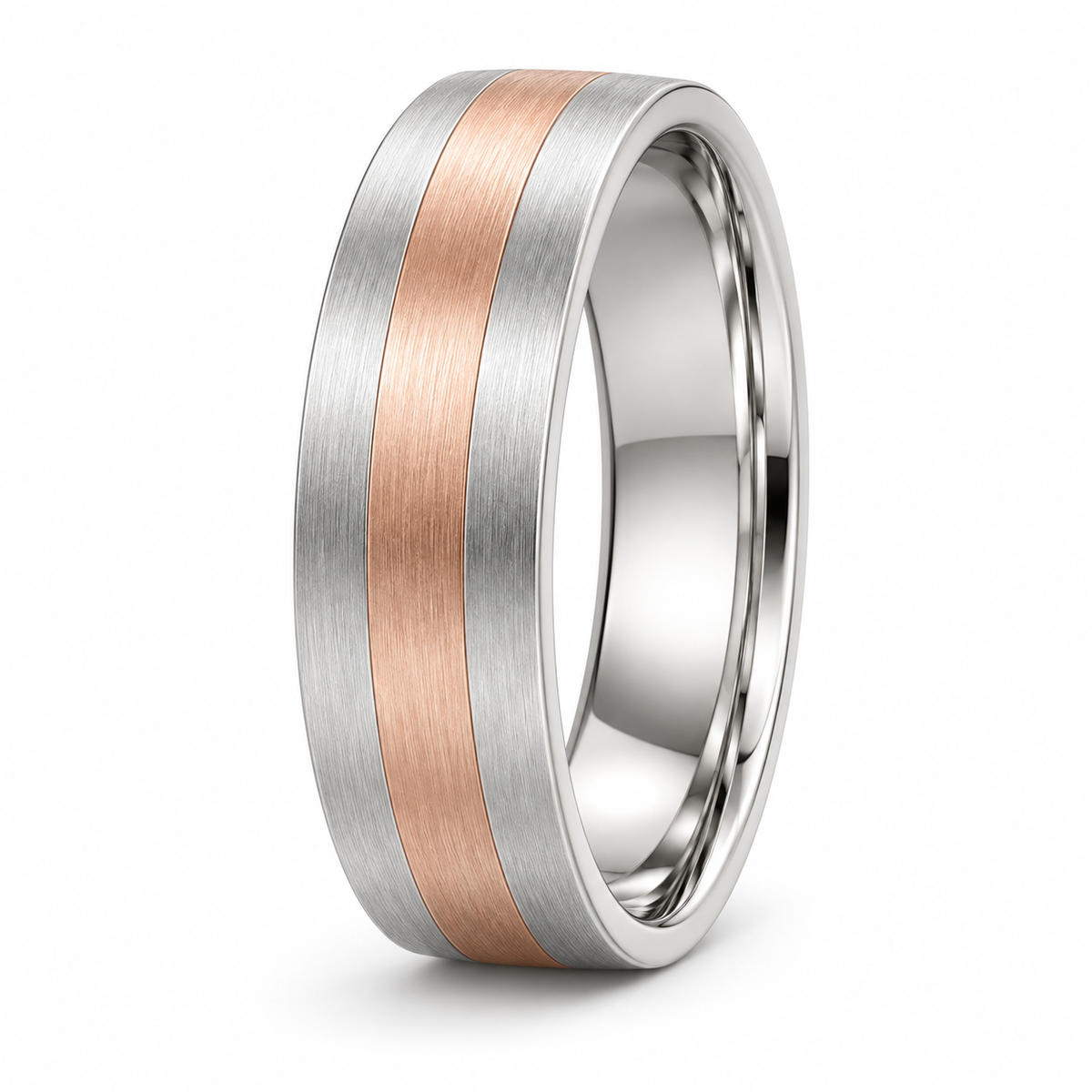 Brushed two toned gold mens wedding band 18k gold by Valentina Fine Jewellery Hong Kong. Global free shipping t o USA, Australia, Singapore, Thailand and UK