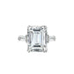 Emerald Cut Engagement Ring Tapered Baguettes Platinum Hong Kong by Valentina Fine Jewellery