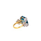 Butterfly diamond and topaz ring