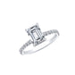 Emerald Cut Engagement Ring with a Diamond Band Hong Kong by Valentina Fine Jewellery 