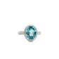 Zircon and diamond ring. Blue zircon and diamond cocktail ring. Zircon engagement ring Hong Kong