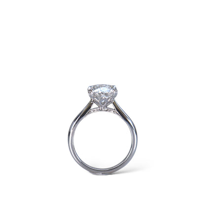 Tulip diamond engagement ring with floral diamond setting by Valentina Fine Jewellery Hong Kong. Global free shipping including USA UK Dubai Singapore Taiwan and Australia. 
