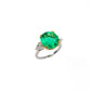 Colombian Emerald and Diamond Cocktail Ring Hong Kong, Oval cut emerald ring. 
