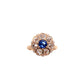 Sapphire and rose cut diamond cluster ring