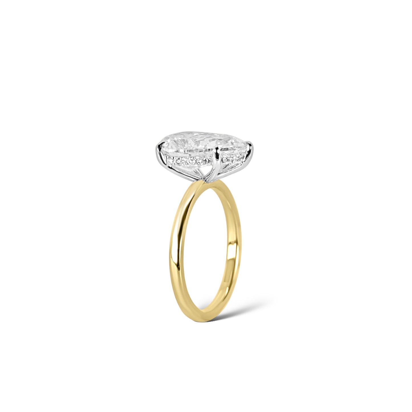 3.10ct Pear Cut Diamond Engagement Ring in 18k gold by Valentina Fine Jewellery Hong Kong. Global free shipping including USA, Dubai, Singapore and Australia. Stunning 3 carat lab grown diamond engagement rings. 