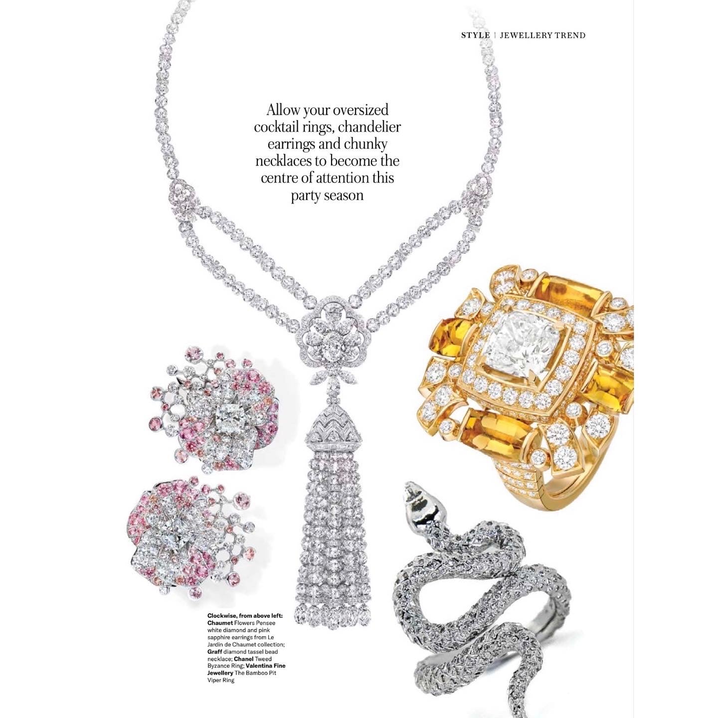 Valentina Fine Jewellery Diamond Snake ring featured in Tatler Magazine Hong Kong