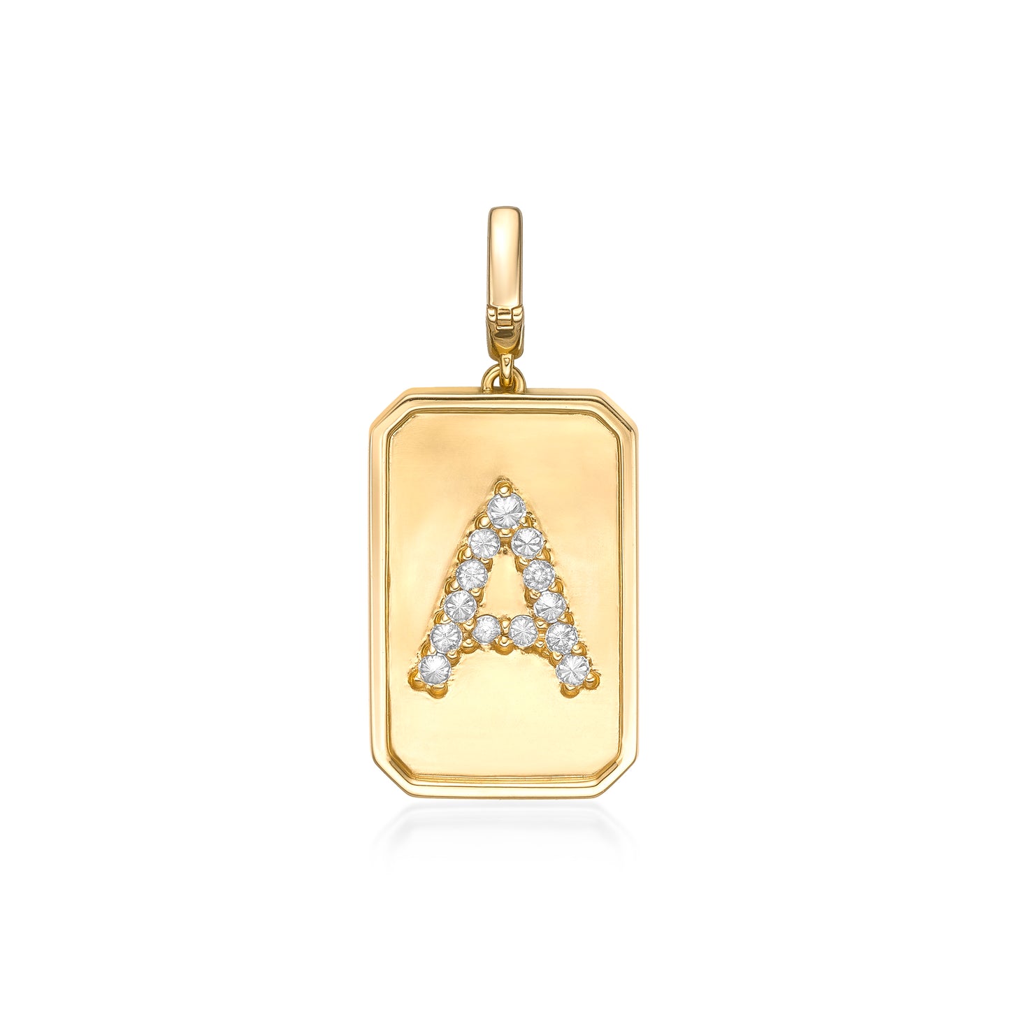 Alphabet Letter Upside Diamond Set pendant in 18k gold by Valentina Fine Jewellery HK. Global free shipping including USA, UK, Ireland, China, Singapore and Dubai.