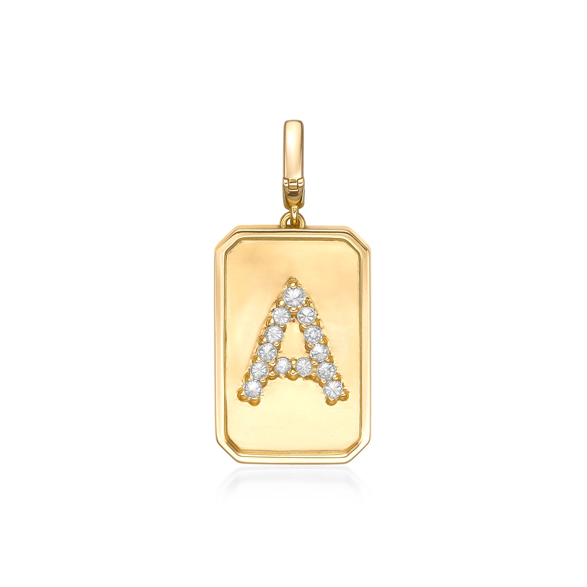 Alphabet Letter Upside Diamond Set pendant in 18k gold by Valentina Fine Jewellery HK. Global free shipping including USA, UK, Ireland, China, Singapore and Dubai.