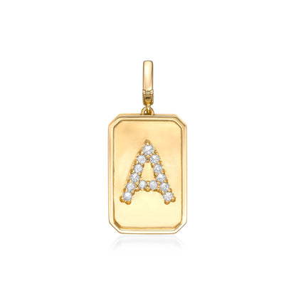 Alphabet Letter Upside Diamond Set pendant in 18k gold by Valentina Fine Jewellery HK. Global free shipping including USA, UK, Ireland, China, Singapore and Dubai.