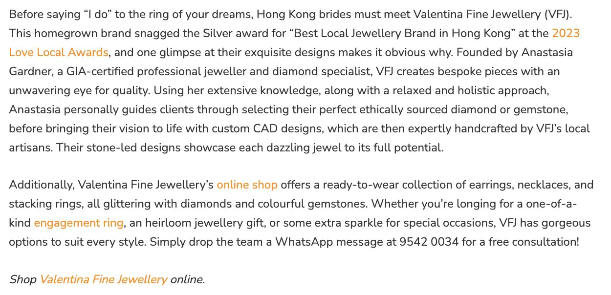 Best Hong Kong Jewellery Designer Anastasia Gardner of Valentina Fine Jewellery
