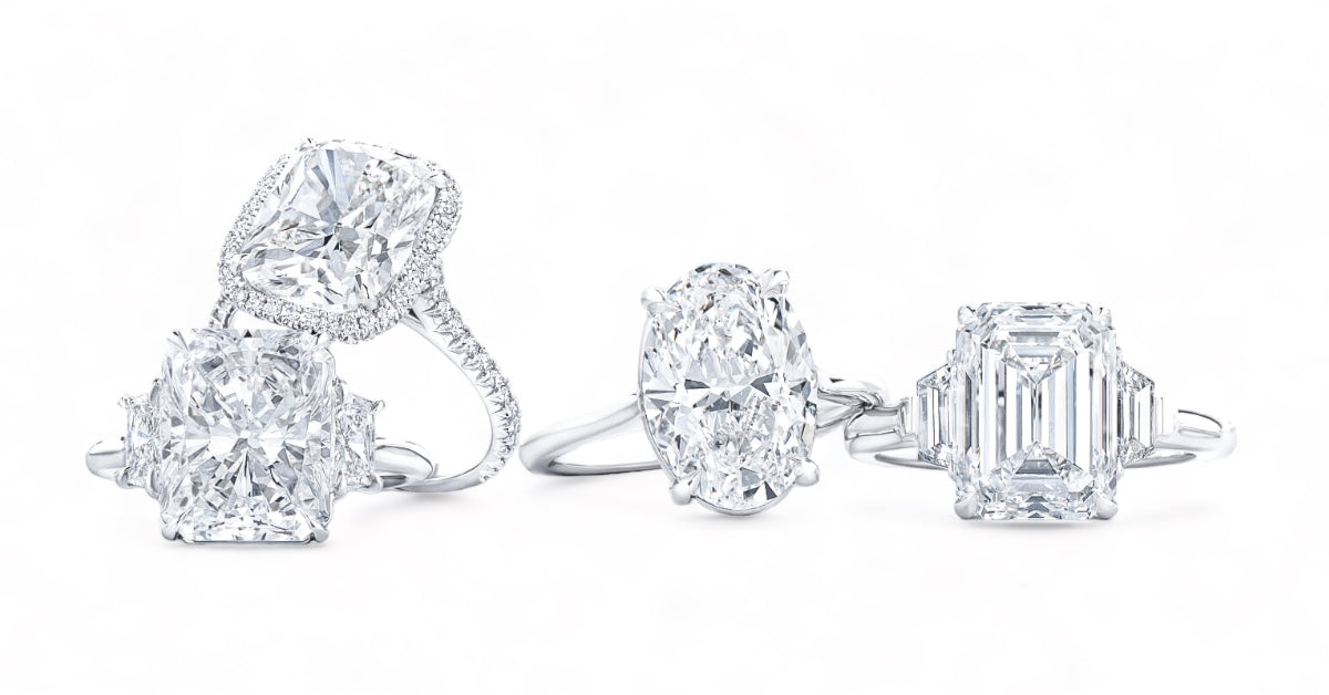 Classic Engagement Ring Styles that never go out of style, from a diamond solitaire ring, to a three stone diamond ring, to a ring with a diamond halo, to a vintage or antique diamond engagement ring. USA and Hong Kong and UK