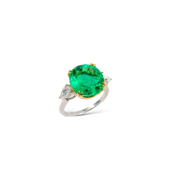Colombian emerald ring with diamonds, emerald engagement ring, emerald cocktail ring, colombian emeralds