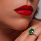 Colombian emerald and diamond ring, for sale, Hong Kong and USA and UK, emerald cocktail ring by Valentina Fine Jewellery