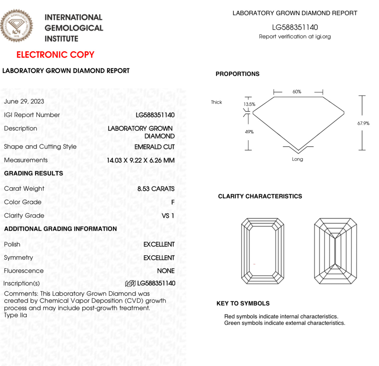 Lab Grown 8.53ct Certified Diamond Engagement Ring