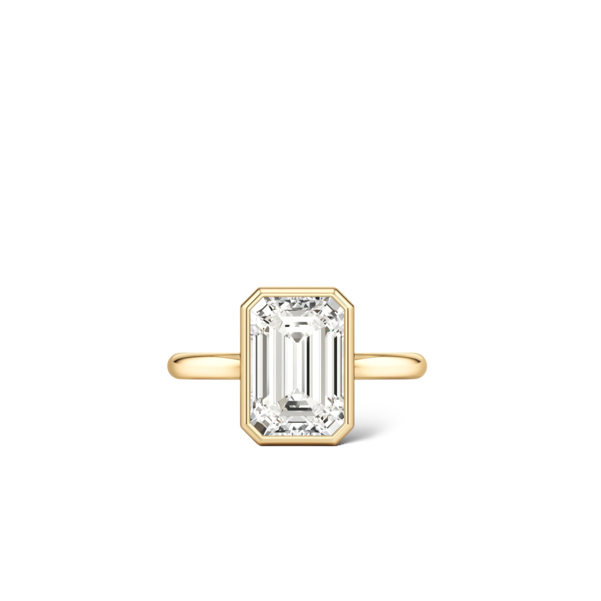 Bezel set diamond engagement ring Hong Kong USA by Valentina Fine Jewellery in 18k gold or platinum
