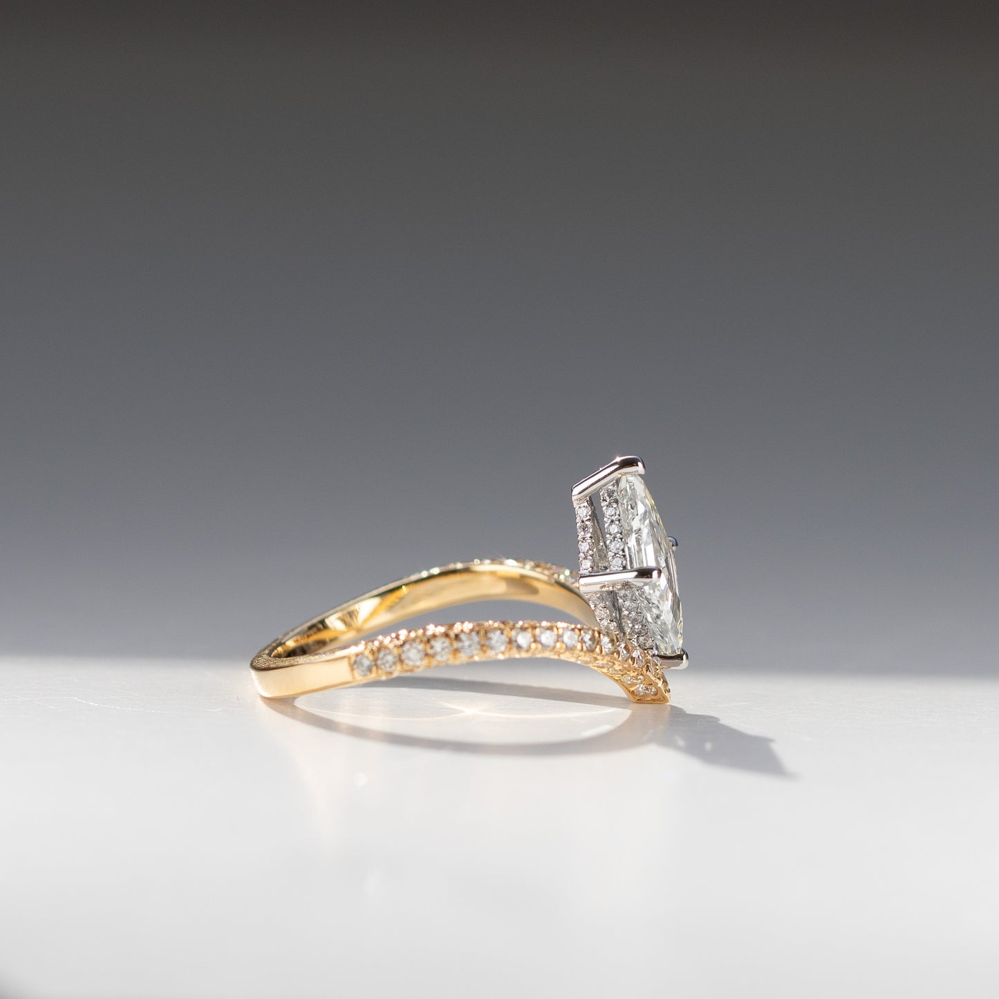 1 carat lozenge cut diamond engagement ring in 18k gold by Valentina Fine Jewellery Hong Kong. Global free shipping including USA, UK, Singapore and Australia 