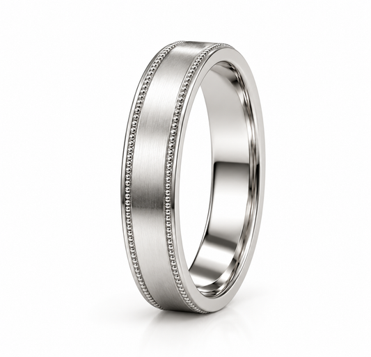 Milgrain edged gold mens wedding band 18k gold by Valentina Fine Jewellery Hong Kong. Global free shipping t o USA, Australia, Singapore, Thailand and UK