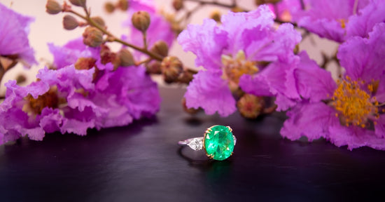 Colombian emerald and diamond cocktail ring, Hong Kong USA UK Free Shipping by Valentina Fine Jewellery 