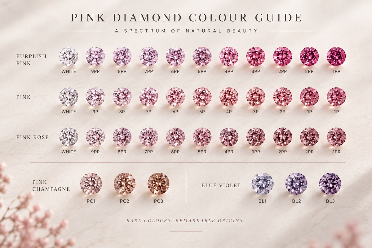 Argyle Pink Diamond(s) Colour Chart by Valentina Fine Jewellery Hong Kong