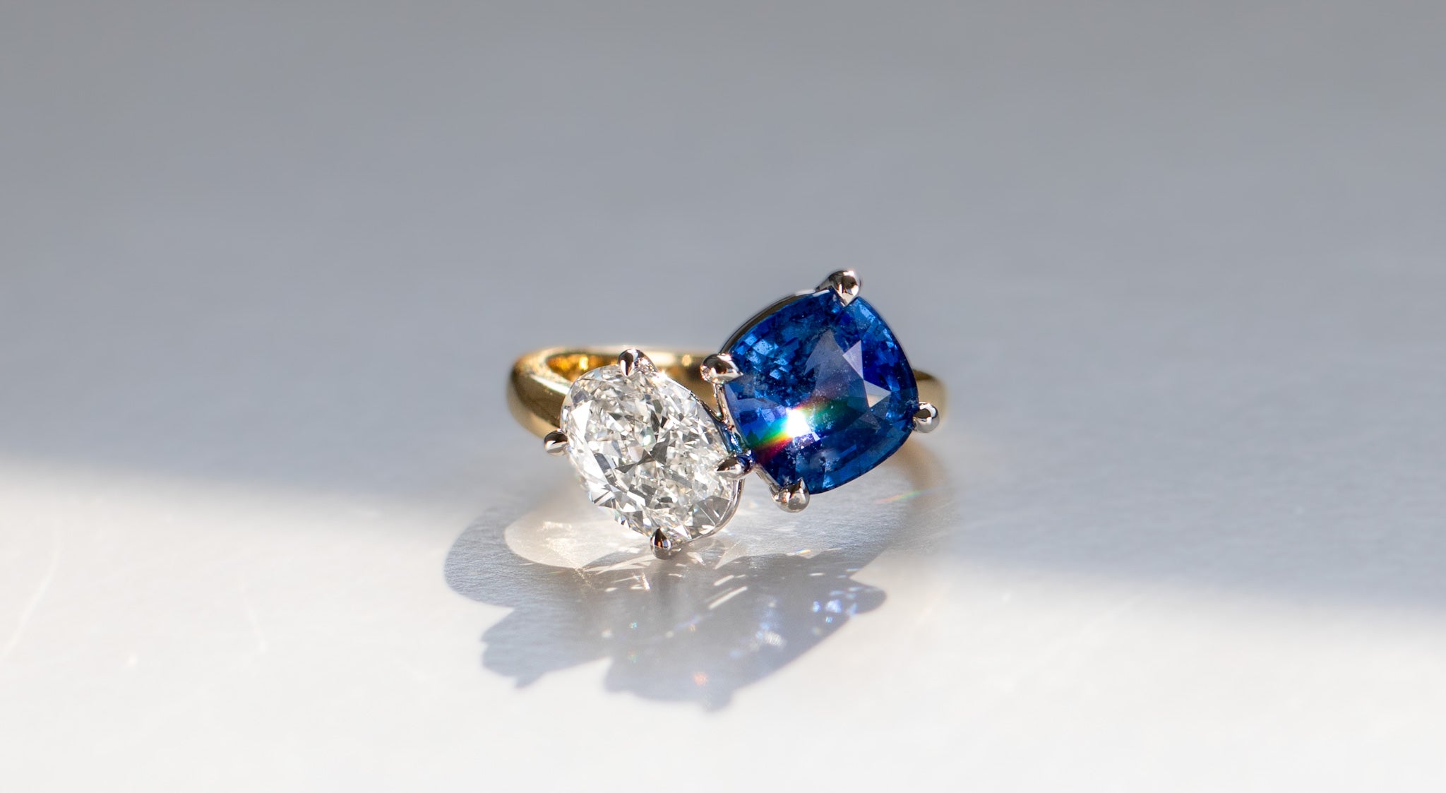 Bespoke Bridal: Engagement Ring Trends 2026 - sapphire and diamond toi et moi bespoke engagement ring Hong Kong by Valentina Fine Jewellery 