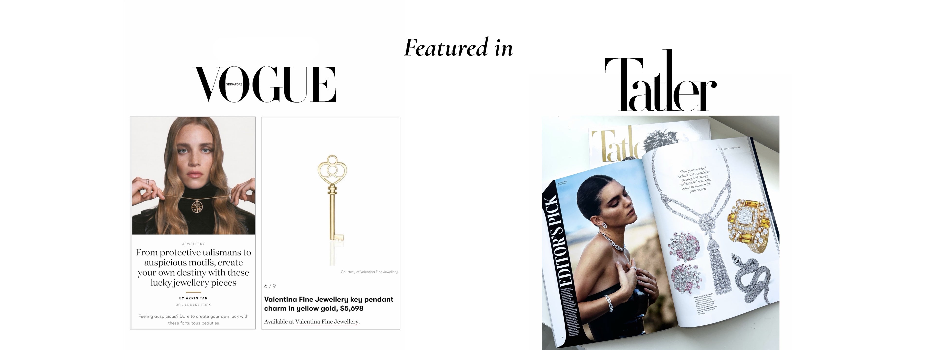 Best Hong Kong jewellery designer Valentina Fine Jewellery. Featured in Tatler and Vogue. Fun playful 18k solid gold key pendant talisman