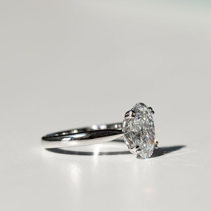 Tulip diamond engagement ring with floral diamond setting by Valentina Fine Jewellery Hong Kong. Global free shipping including USA UK Dubai Singapore Taiwan and Australia. 