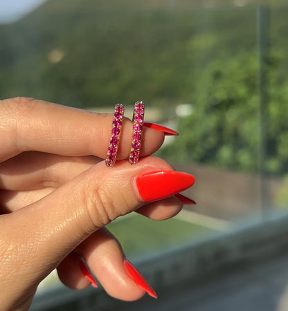 No Heat Burma Ruby eternity ring in 18k yellow and rose gold by Valentina Fine Jewellery Hong Kong. Global free shipping including USA, Australia, Dubai, UK and Singapore.