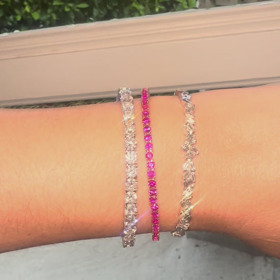 No Heat red Ruby from Burma Tennis bracelet bangle in 18k gold by Valentina Fine Jewellery Hong Kong. Global free shipping including USA UK Singapore New Zealand. Flexible bangle