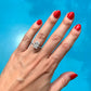 3 carat radiant cut diamond engagement ring hidden halo in Platinum Hong Kong