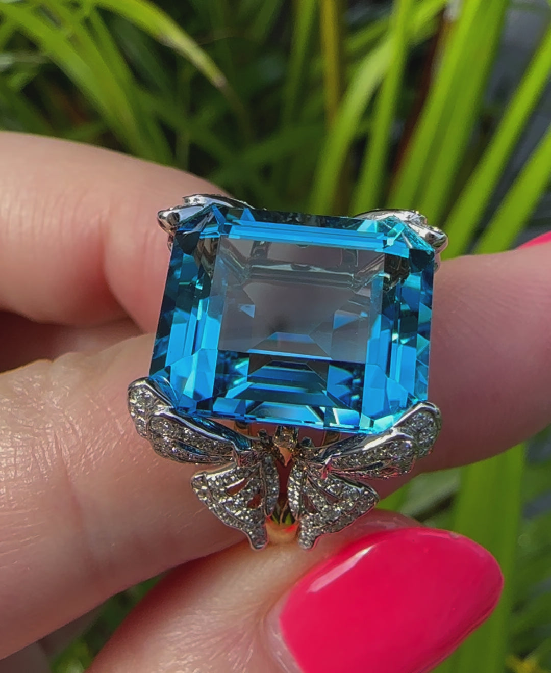 Topaz Diamond Butterfly Ring VALENTINA FINE JEWELLERY