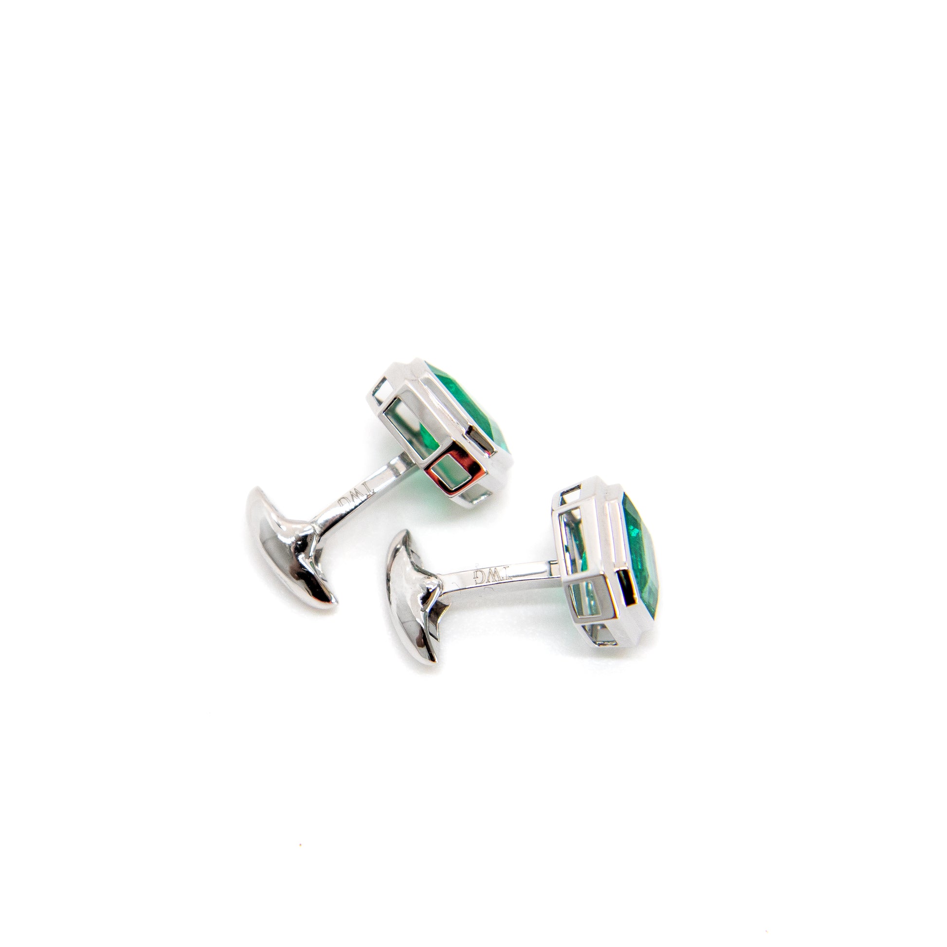 Emerald and solid gold cufflinks